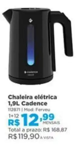 Lojas Solar Chaleira elétrica 1,9L Cadence oferta