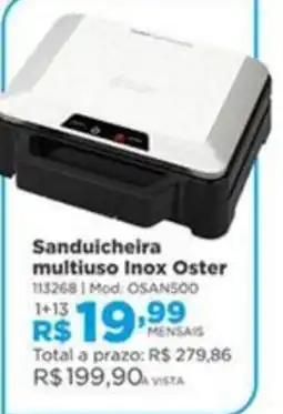 Lojas Solar Sanduicheira multiuso inox oster oferta