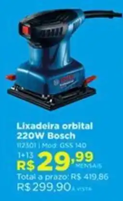 Lojas Solar Lixadeira orbital 220w bosch oferta