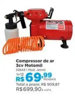 Lojas Solar Compressor de ar 3cv Motomil oferta