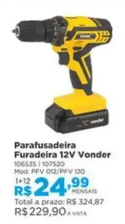 Lojas Solar Parafusadeira Furadeira 12V Vonder oferta