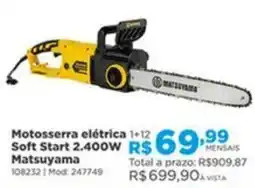 Lojas Solar Motosserra elétrica Soft Start 2.400W Matsuyama oferta