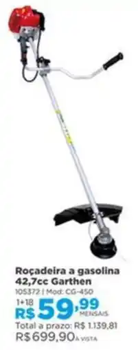 Lojas Solar Roçadeira a gasolina 42,7cc Garthen oferta