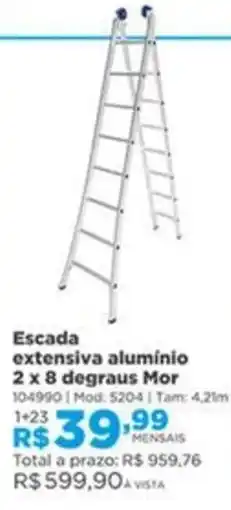 Lojas Solar Escada extensiva alumínio 2 x 8 degraus mor oferta