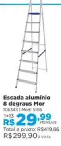 Lojas Solar Escada alumínio 8 degraus Mor oferta