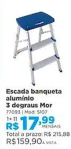Lojas Solar Escada banqueta alumínio 3 degraus oferta