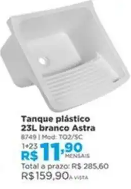 Lojas Solar Tanque plástico 23L branco Astra oferta
