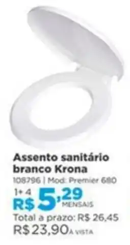 Lojas Solar Assento sanitário branco krona oferta