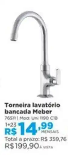 Lojas Solar Torneira lavatório bancada meber oferta