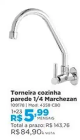 Lojas Solar Torneira cozinha parede 1/4 marchezan oferta