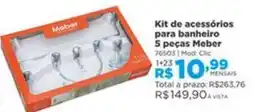 Lojas Solar Kit de acessórios para banheiro 5 peças Meber oferta