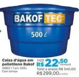 Lojas Solar Caixa d'água em polietileno bakof oferta