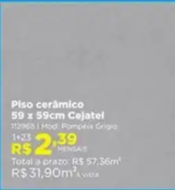 Lojas Solar Piso cerâmico 59 x 59cm Cejatel oferta