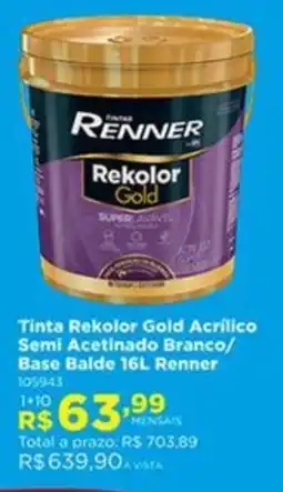 Lojas Solar Tinta rekolor gold acrílico semi acetinado branco oferta