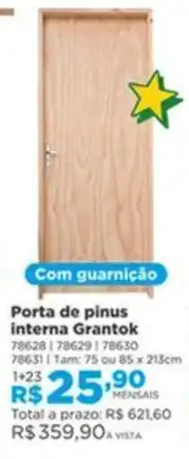 Lojas Solar Porta de pinus interna grantok oferta