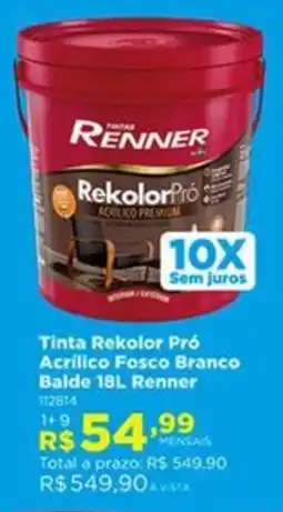 Lojas Solar Tinta rekolor pró acrílico fosco branco oferta