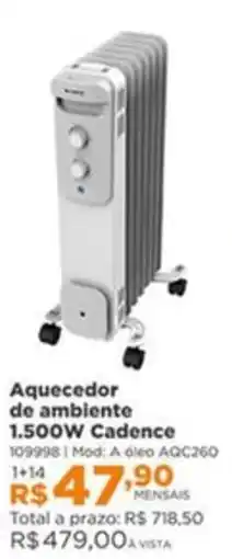 Lojas Solar Aquecedor de ambiente 1.500w cadence oferta