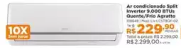 Lojas Solar Ar condicionado Split Inverter 9.000 BTUs Quente/Frio Agratto oferta