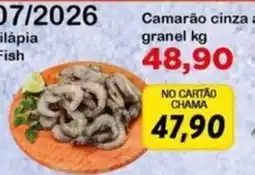 Chama Supermercados Camarão cinza oferta