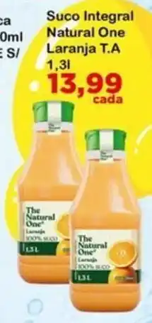 Chama Supermercados Suco integral natural one laranja t.a oferta
