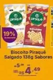 Super Lagoa Biscoito Piraqué Salgado 138g Sabores oferta