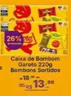 Super Lagoa Caixa de Bombom Garoto 220g Bombons Sortidos oferta