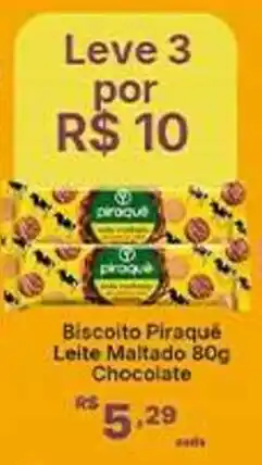 Super Lagoa Biscoito Piraquê Leite Maltado Chocolate oferta