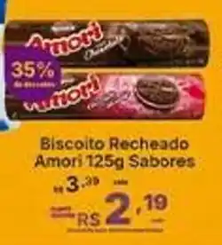 Super Lagoa Biscoito recheado amori 125g sabores oferta