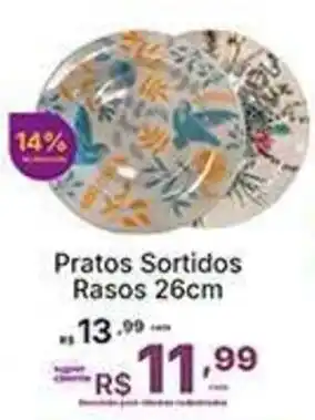 Pratos Sortidos Rasos 26cm