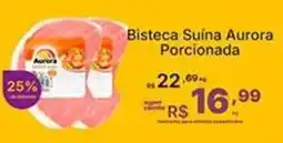 Super Lagoa Bisteca Suína Aurora Porcionada oferta