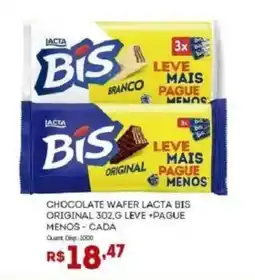 Bistek Supermercados Chocolate wafer lacta bis original oferta