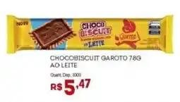 Bistek Supermercados Chocobiscuit garoto ao leite oferta