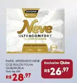 Bistek Supermercados Papel higienico neve c/12 rolos folha quadrupla oferta