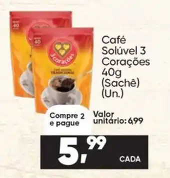 Imec Supermercados Café Solúvel 3 Corações oferta