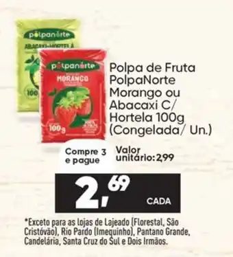 Imec Supermercados Polpa de fruta polpanorte morango ou abacaxi c/ hortela oferta
