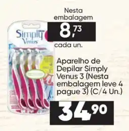 Imec Supermercados Aparelho de depilar simply venus 3 oferta