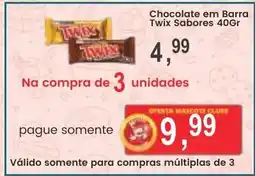 Federzoni Supermercados Chocolate em Barra Twix Sabores oferta