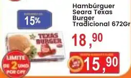 Federzoni Supermercados Hambúrguer Seara Texas Burger Tradicional oferta