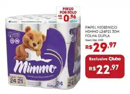 Bistek Supermercados Papel higienico mimmo l24p21 30m folha dupla oferta