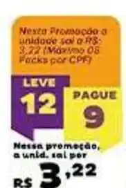 Super Lagoa Nesta promoção a unidade sai por R$ 3,22 (Máximo 08 Packs por CPF) oferta