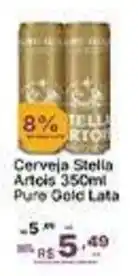 Super Lagoa Cerveja Stella Artois 350ml Pure Gold Lata oferta