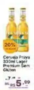 Super Lagoa Cerveja Priya 330ml Lager Premium Sem Glutem oferta