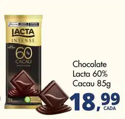 Delta Supermercados Chocolate lacta 60% cacao oferta