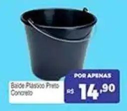 Supermercados Rex Balde Plástico Preto Concreto oferta