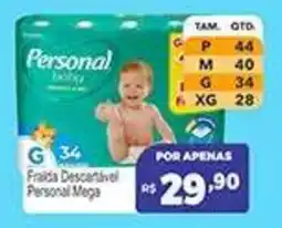 Supermercados Rex Fralda Descartável Personal Mega oferta