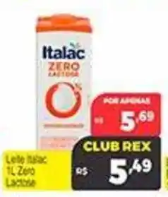 Supermercados Rex Leite italac 1l zero lactose oferta