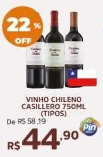 Pinheiro Supermercado vinho chileno casillero 750ml oferta