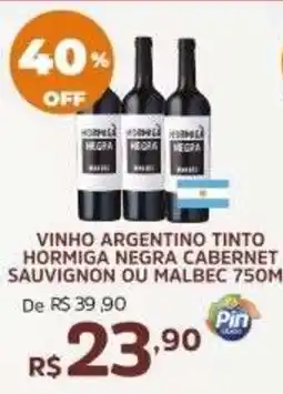 Pinheiro Supermercado vinho argentino tinto hormiga negra cabernet sauvignon ou malbec oferta