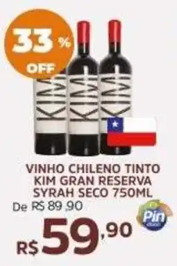 Pinheiro Supermercado vinho chileno tinto kim gran reserva syrah seco oferta