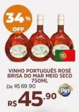 Pinheiro Supermercado vinho português rosé brisa do mar meio seco oferta